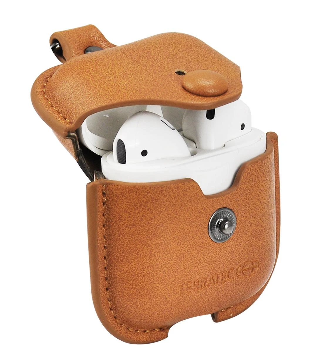 TerraTec AirBox rudas odinis dėklas su AirPods ausinėmis
