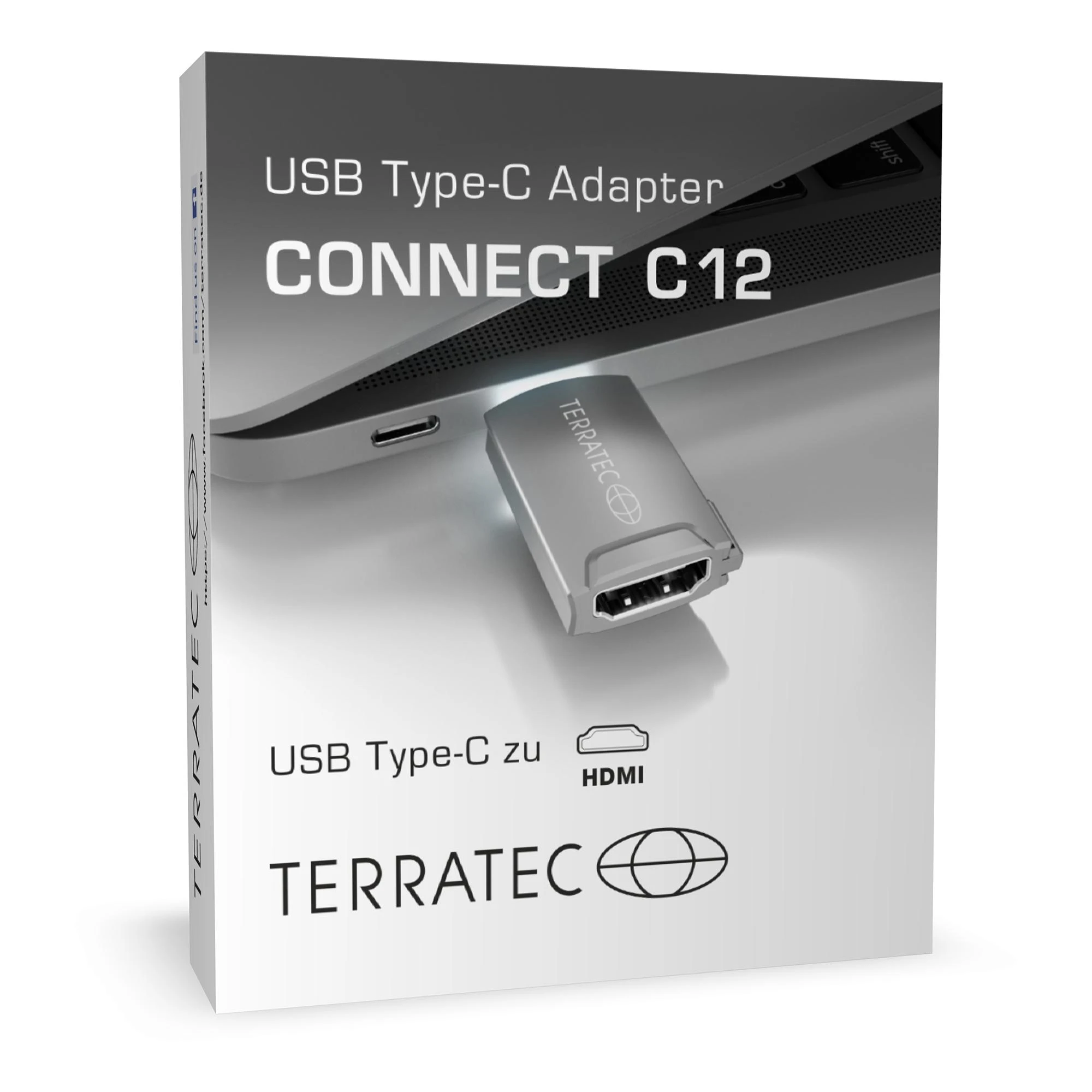 Adapteris USB TerraTec C12 USB-C – HDMI Pilka (306704)