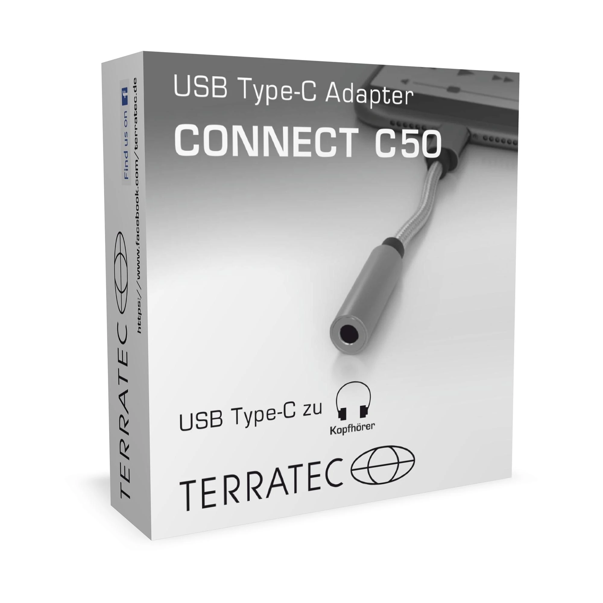 TerraTec C50 USB-C į 3.5 mm adapterio dėžutė