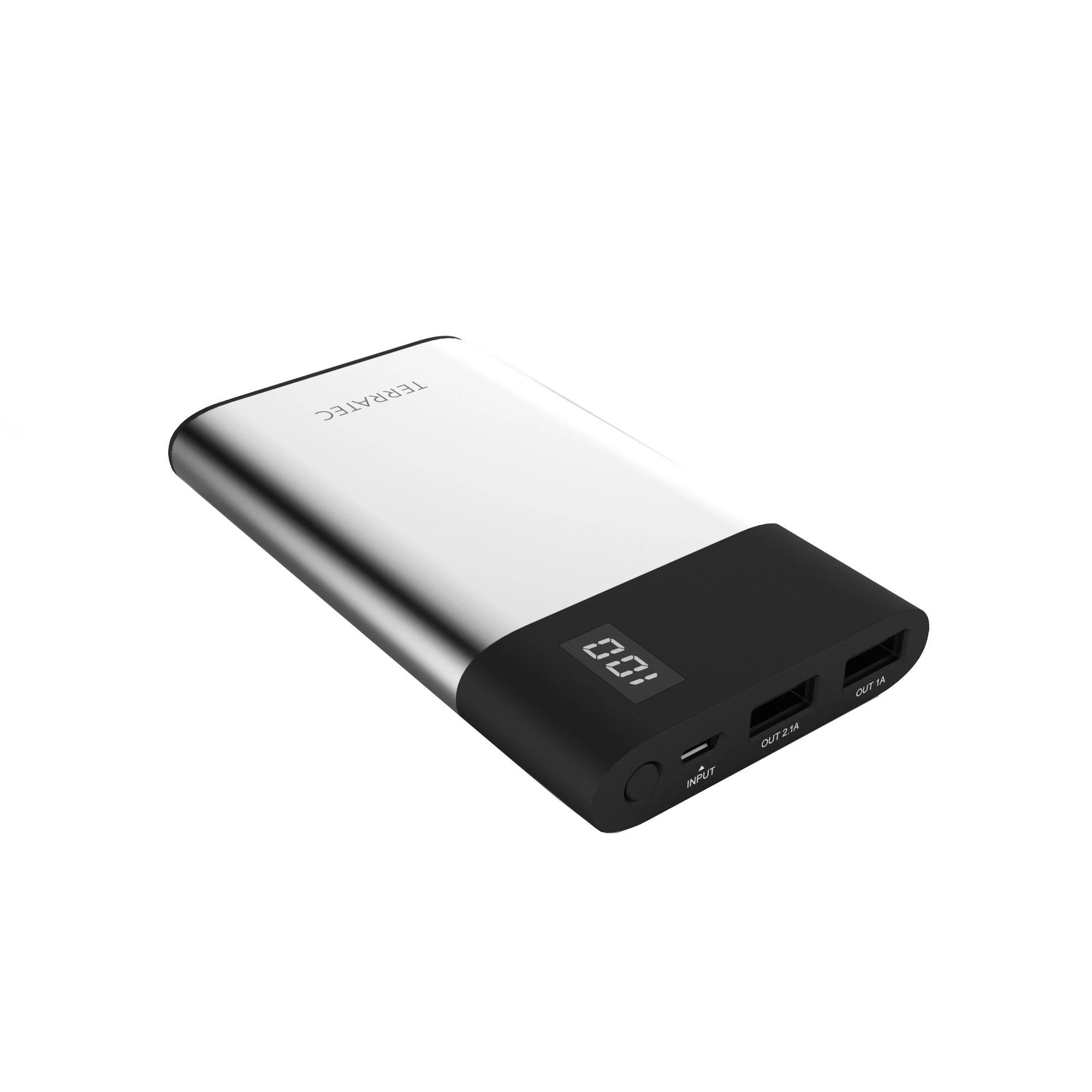 Powerbank TerraTec P80 Slim 8000mAh Juodai-sidabrinė