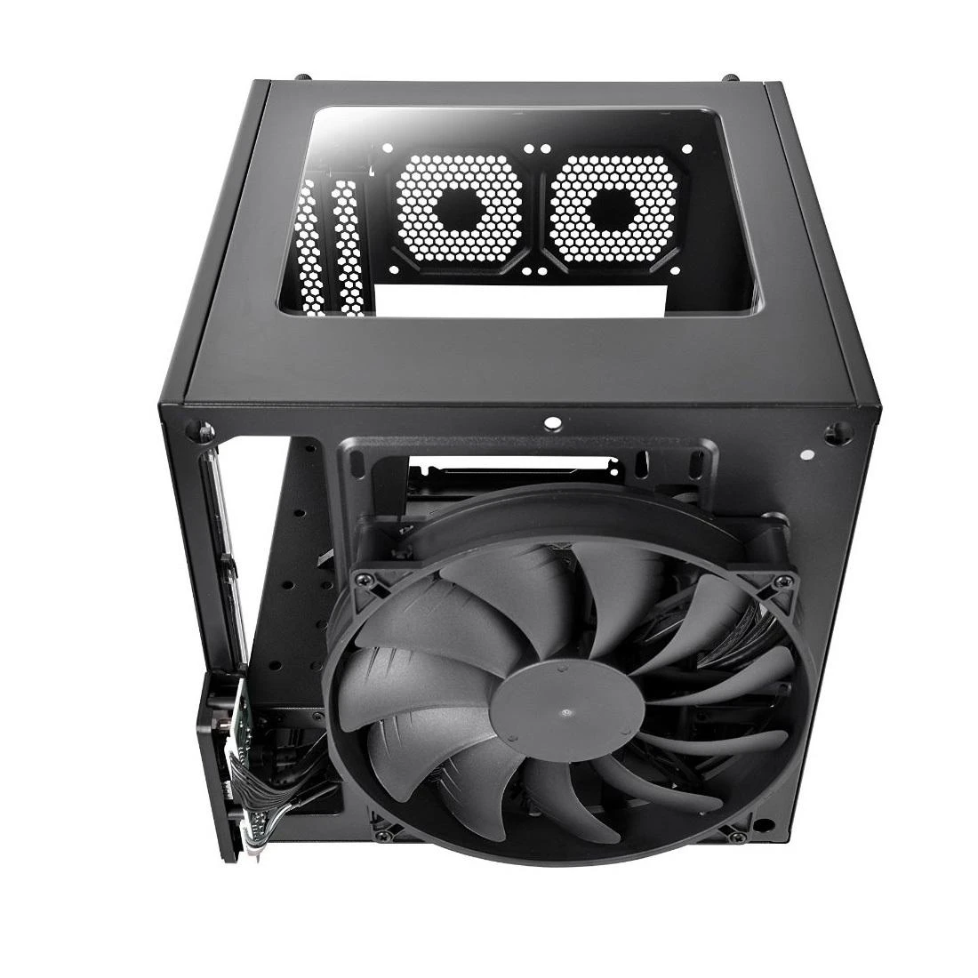 THERMALTAKE Core V1 Mini-ITX Case 2x USB 3.0 ir 1x HD Audio I/O jungtis viršuje, vienas iš anksto įdiegtas 200 mm ventiliatorius