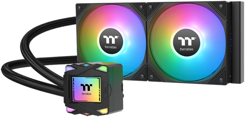 THERMALTAKE vandens aušintuvas LA240 ARGB, 2x120mm ARGB, LGA1851, AM5, juodas