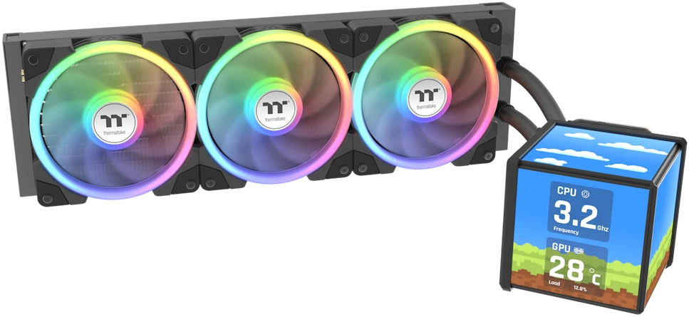Thermaltake MINECUBE AIO aušinimas su LCD ekranu