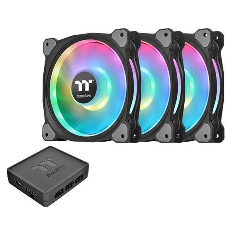 „Wentylator Thermaltake Riing Duo 14 RGB 3-pack + Hub“ (CL-F078-PL14SW-A)