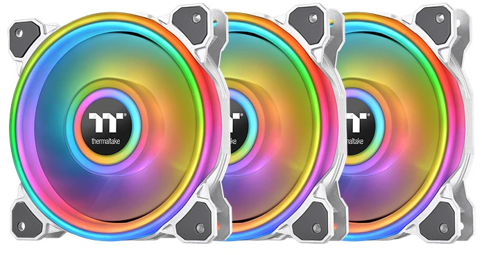 Ventiliatorius Thermaltake Riing Quad 12 RGB TT Premium Edition 3 pakuotės + HUB baltas (CL-F100-PL12SW-A)