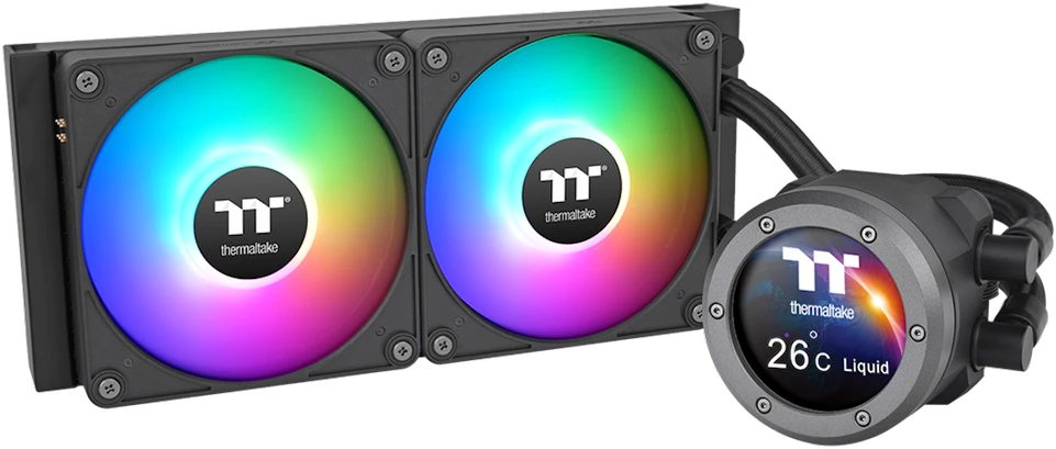 Thermaltake TH240 V2 Ultra EX skysčio aušintuvas su LCD ekranu