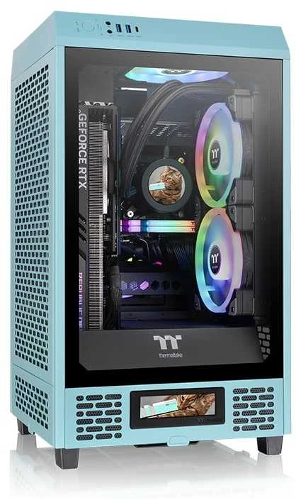 Mini Thermaltake The Tower 200 TG turkio spalvos