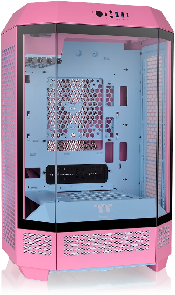 Thermaltake The Tower 300 Bubble Rožinė(pink. Tempered Glass)