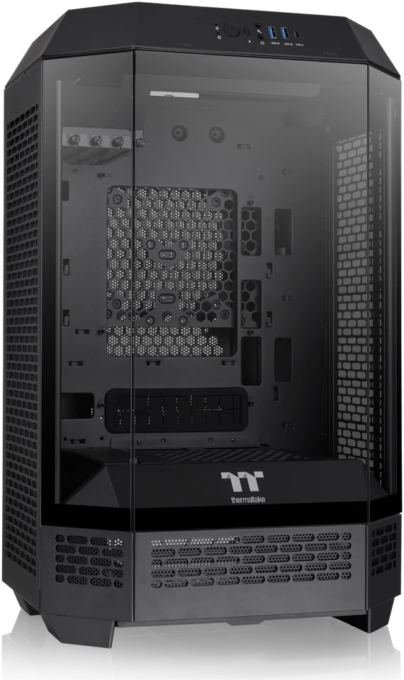 Thermaltake The Tower 300, Tower tipo korpusas - juodas, grūdintas stiklas