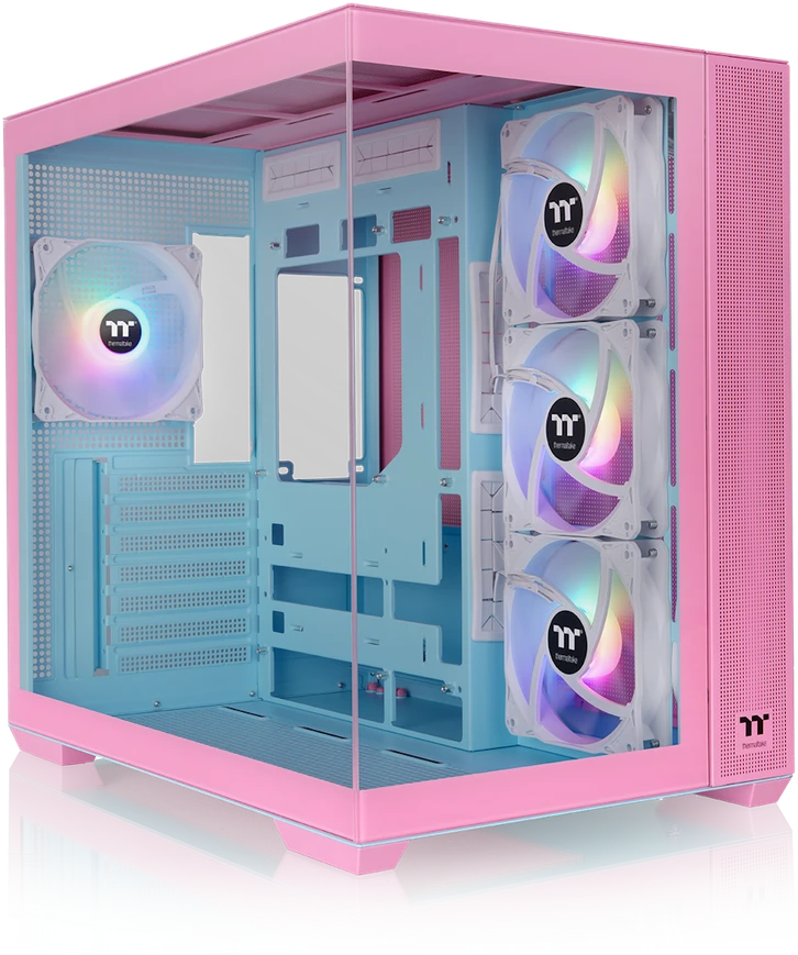 Rožinė Midi Thermaltake View 380 TG ARGB Bubble Rožinė