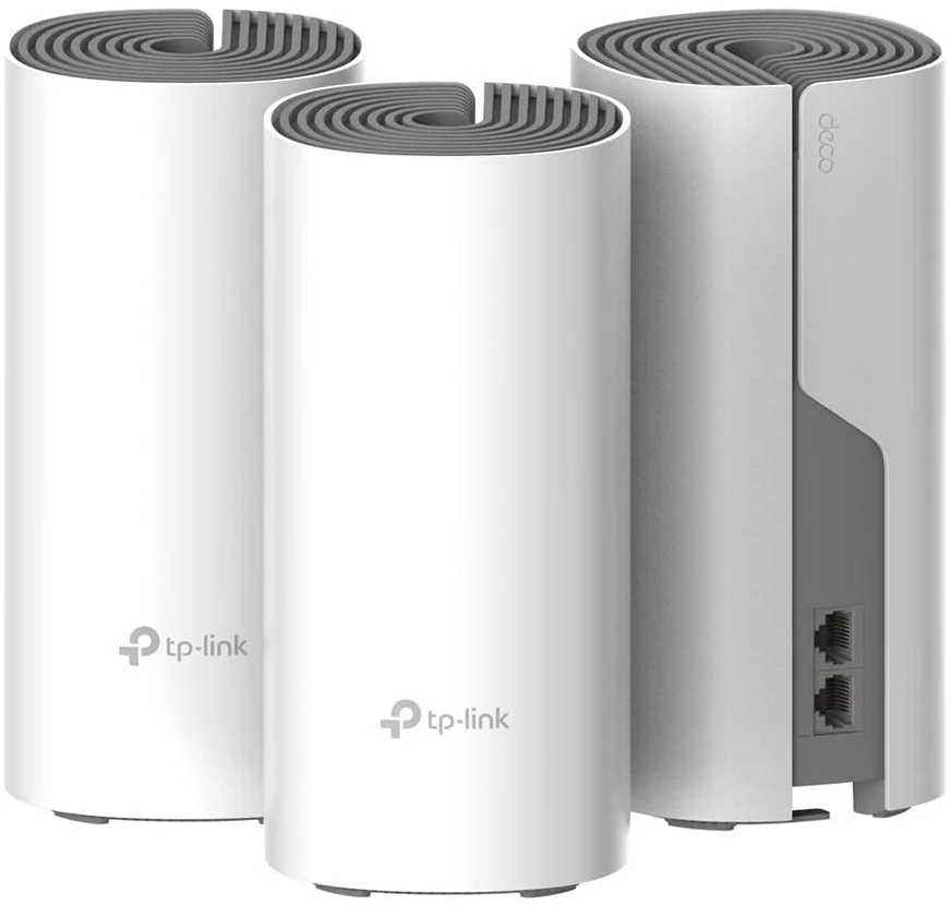 Šakotuvas TP-Link Deco E4 (3-pack) Dviguba juosta (2,4 GHz / 5 GHz) Wi-Fi 5 (802.11ac) Balta, Pilka 2 Vidinis
