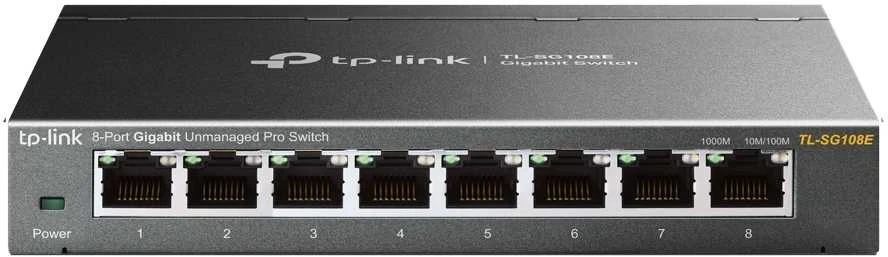 Šakotuvas TP-Link TL-SG108E Netzwerk-Switch 8-Port, Unmanaged, 8x Gigabit RJ45