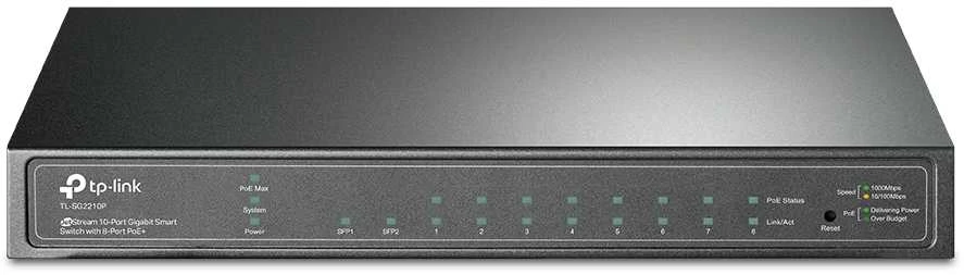 Šakotuvas TP-Link TL-SG2210P Valdomas L2 Gigabit Ethernet (10/100/1000) Maitinimas per Eternetą (PoE) Juoda