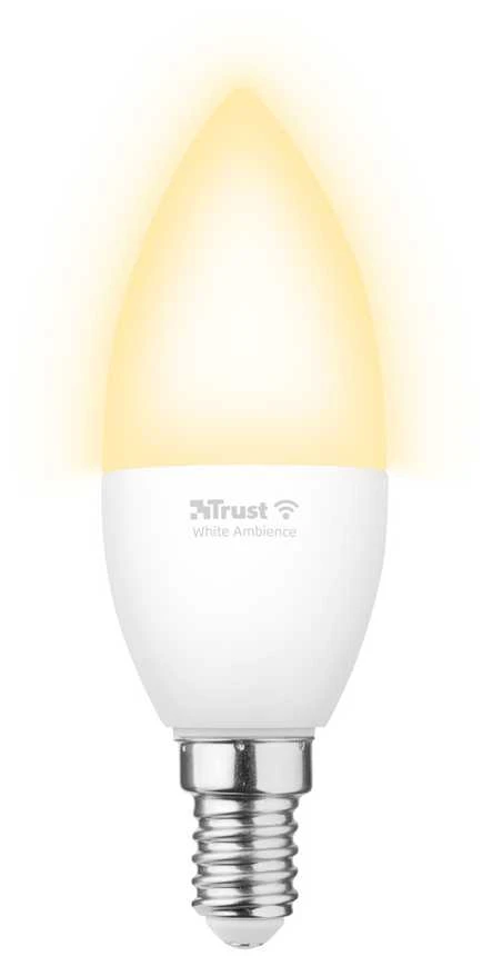 „Trust Computer Products Trust 71297“, išmanioji lemputė, „Wi-Fi“, „Baltas“, LED, E14, žvakė