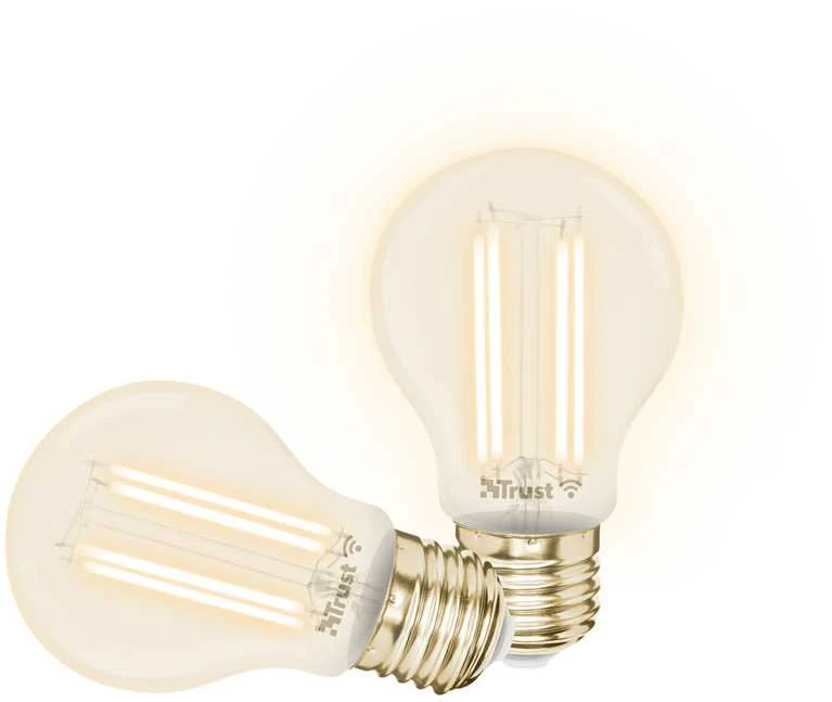 „Trust Computer Products Trust 71300“, Išmanioji lemputė, „Wi-Fi“, Metalinis, Permatoma, LED, E27, A formos