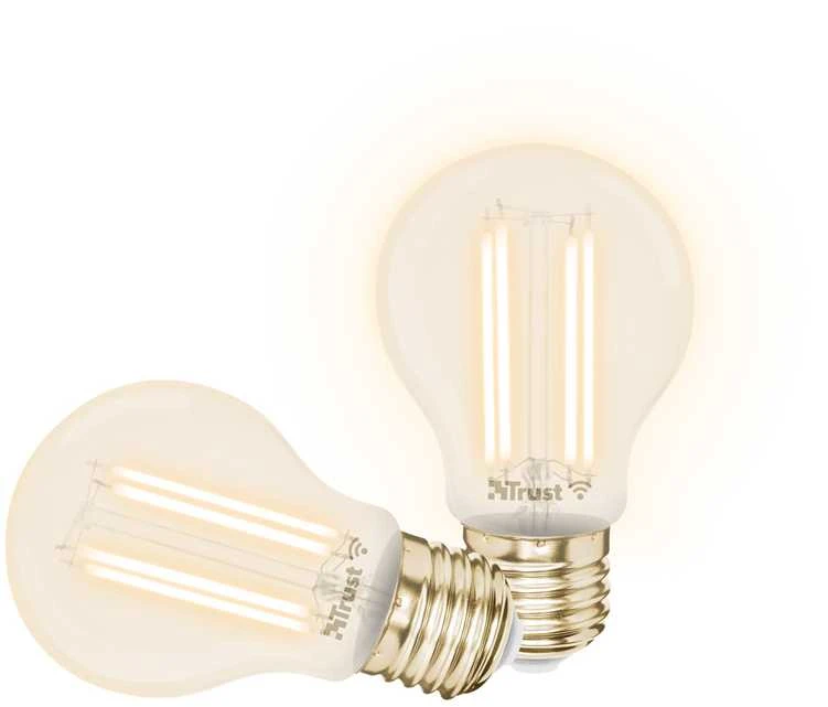 „Trust Computer Products Trust 71300“, Išmanioji lemputė, „Wi-Fi“, Metalinis, Permatoma, LED, E27, A formos