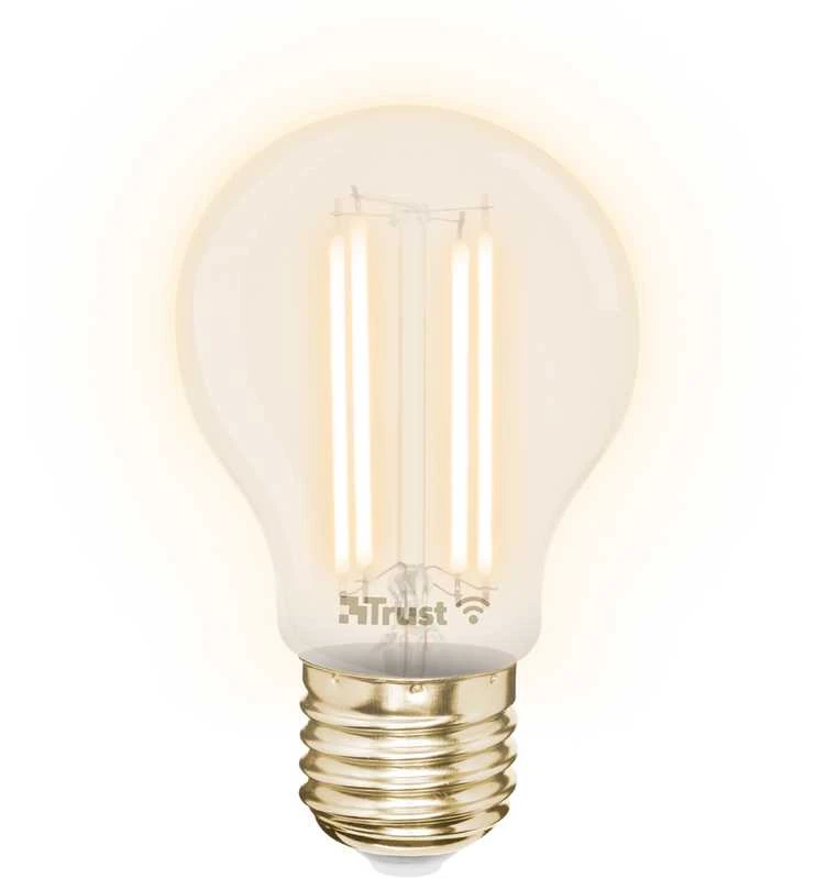 Trust E27 LED FILAMENT 1800-2700K WI-FI Smartes WiFi LED-Filament, Lichtstimmung baltas, Fassung E27, von Ihrem Išmanusis telefonas/Planšetė zu steuern