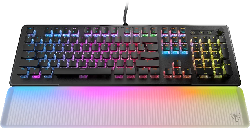 Turtle Beach Vulcan II Max, Gaming-klaviatūra - juodas/transparent, DE-išdėstymas, TITAN II Optical Raudona