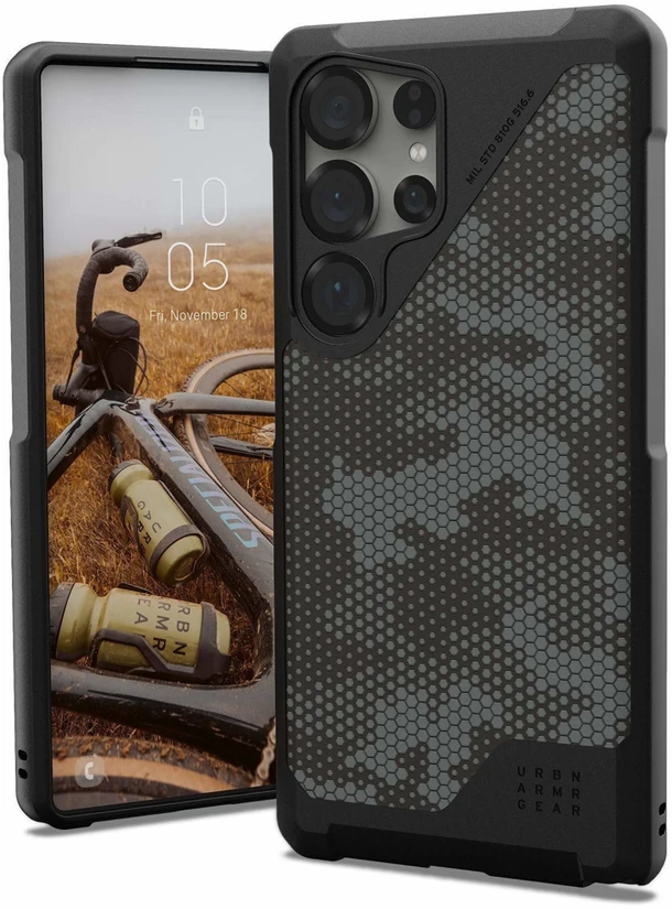 Dėklas Urban Armor Gear UAG Metropolis LT su magnetu, Micro Hex kamufliažinis grafitas - Samsung Galaxy S25 Ultra