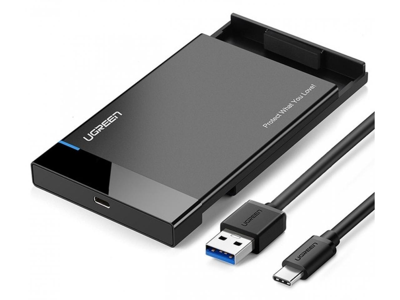 2.5 "išorinis HDD / SSD gaubto UGREEN US221, SATA 3.0 USB-C 50cm