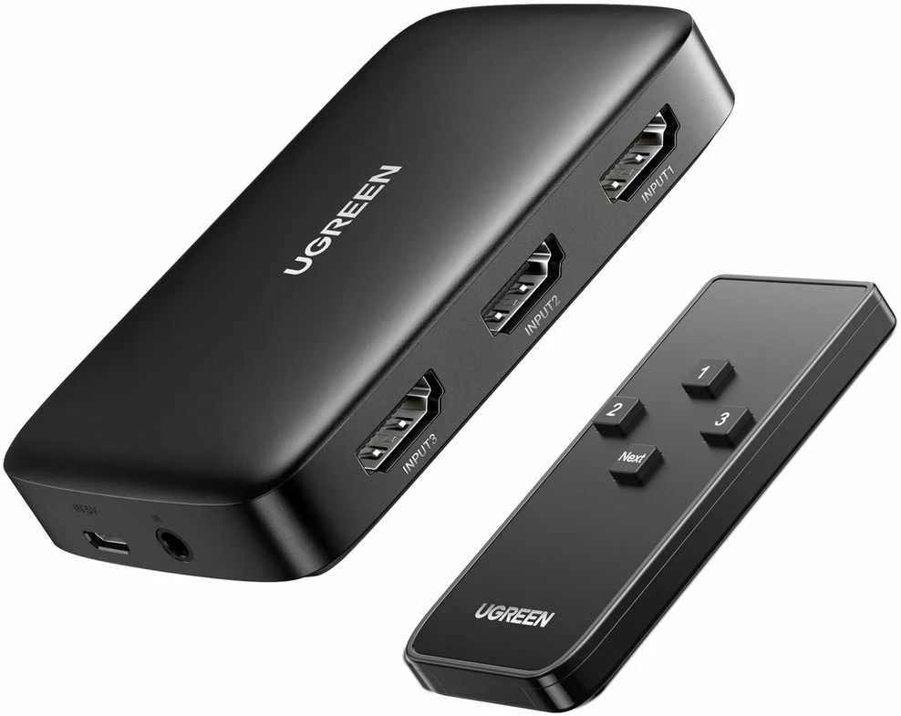 UGREEN šakotuvas CM332 3in1 HDMI 1.4 4K 30 Hz - Juodas