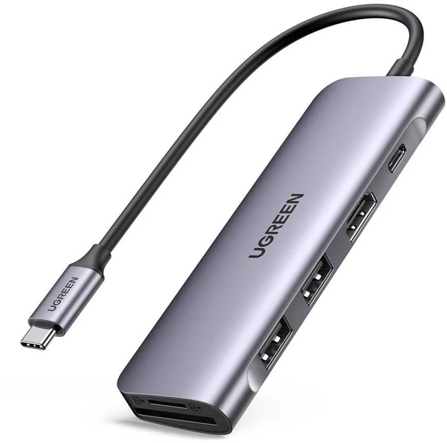 Ugreen 6-in-1 USB-C šakotuvas su laidu