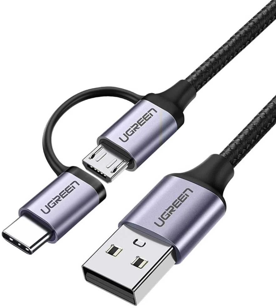 UGREEN Type-C/MicroUSB kabelis QC 3.0 1m