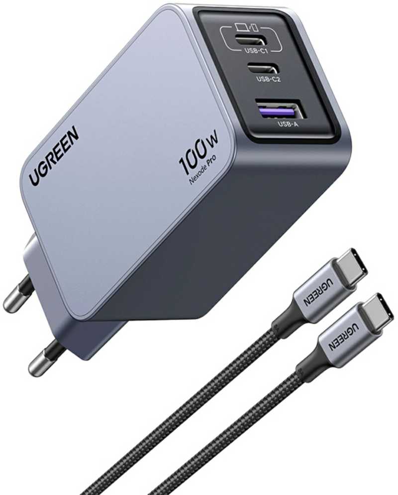 UGREEN Nexode Pro, 100W, 3 prievadų GaN greitasis įkroviklis