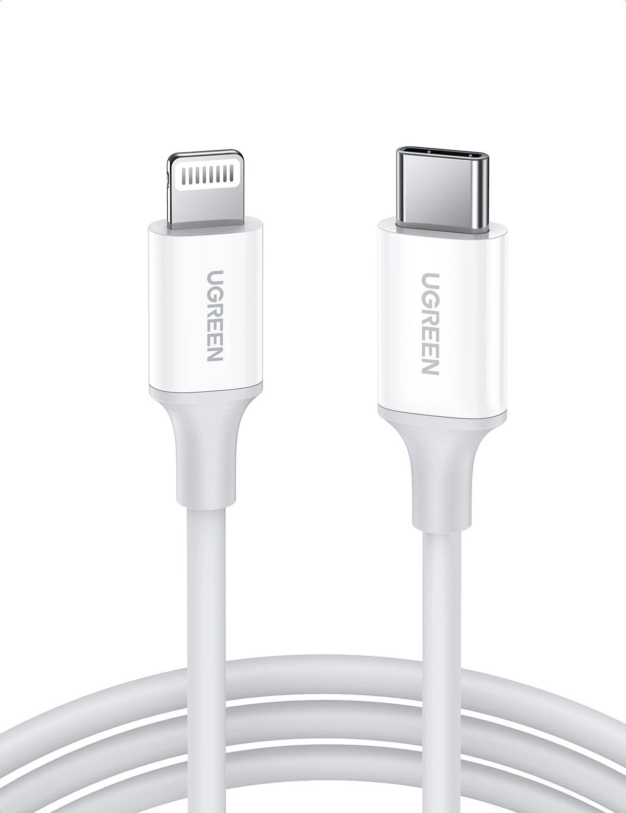USB laidas Ugreen US171 MFi USB-C iki Lightning 3A 1.0m baltas