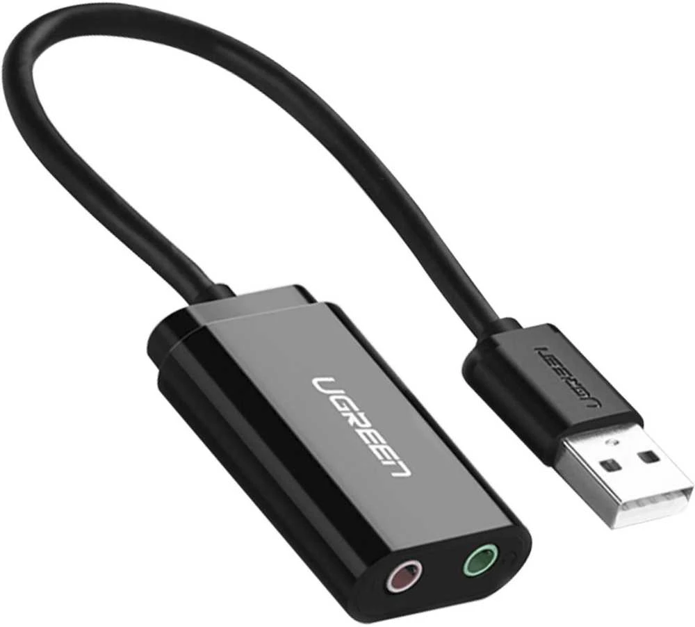 Išorinis USB garso adapteris UGREEN 15cm - Juoda