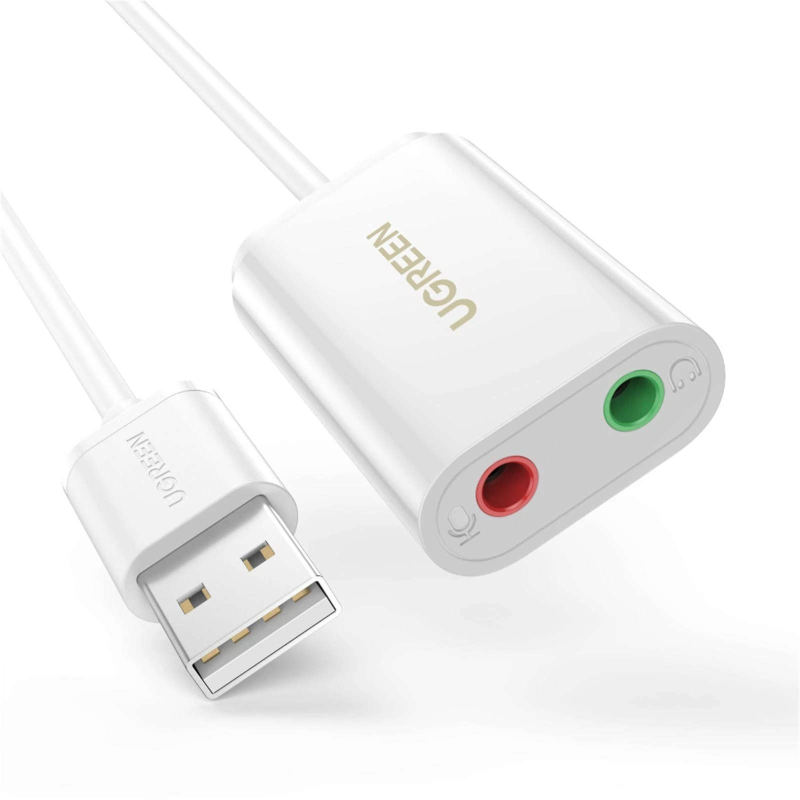 Išorinis USB garso adapteris UGREEN 15 cm - Baltas