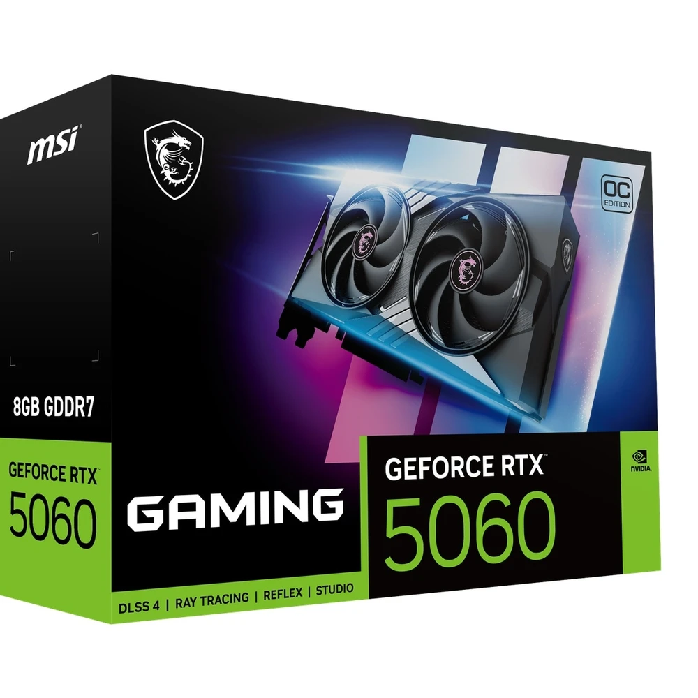 Vaizdo plokštė MSI GeForce RTX 5060 8G GAMING OC - 8GB GDDR7, HDMI, 3x DP