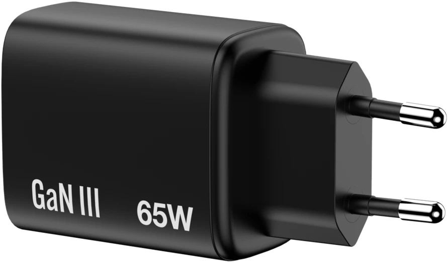 Verbatim GaN Travel Charger Essentials 65W, 2×USB-C PD, 1×USB-A QC, EU Plug, Juodas