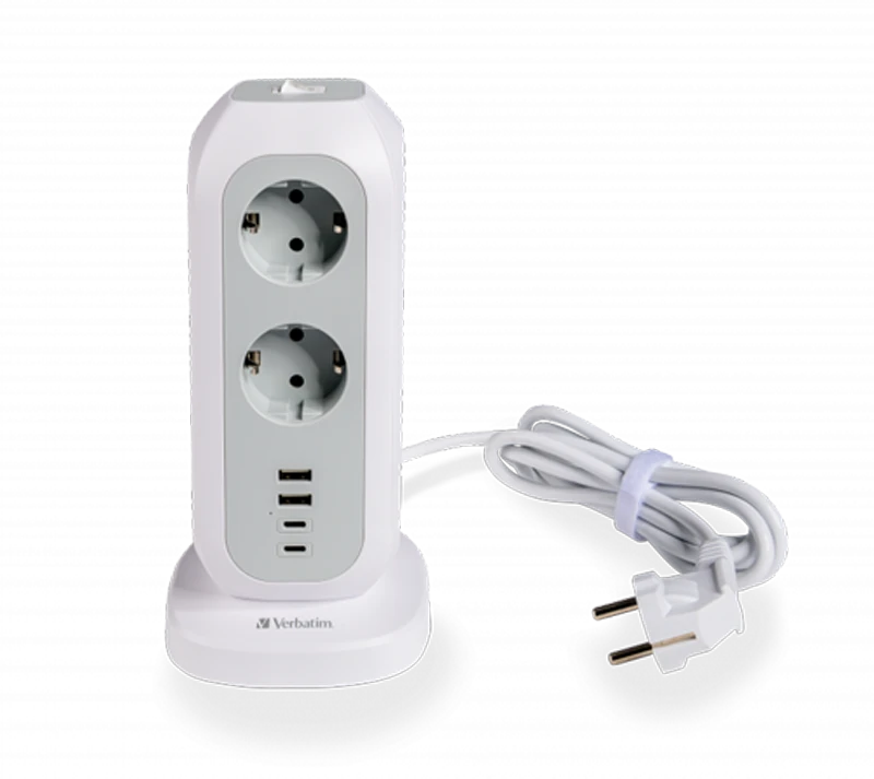 Verbatim EU Multi Plug Power Tower EUPT-01 Baltas