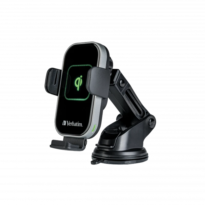 Automobilinis telefono laikiklis su beilaidžiu įkrovimu Verbatim FWC-02 15W Qi 49553