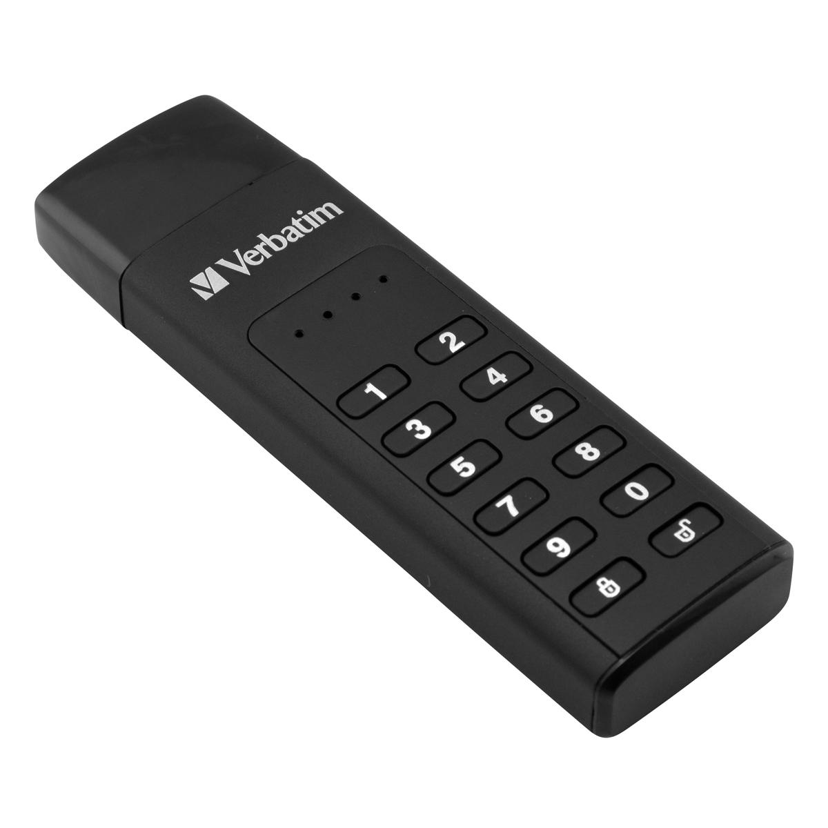 Išorinis diskas Verbatim klaviatūra Secure USB-C 3.2 Gen 1 128GB juodos spalvos 49432