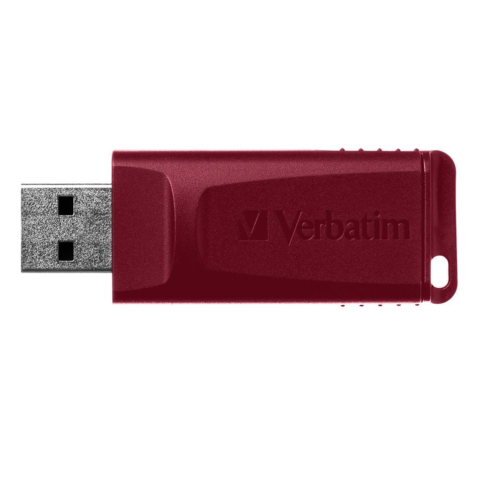 Verbatim USB atmintinė, USB 2.0, 32GB, Slider, mėlyna, raudona, 49327, USB A, usb su ištraukiama jungtimi. 2 vnt