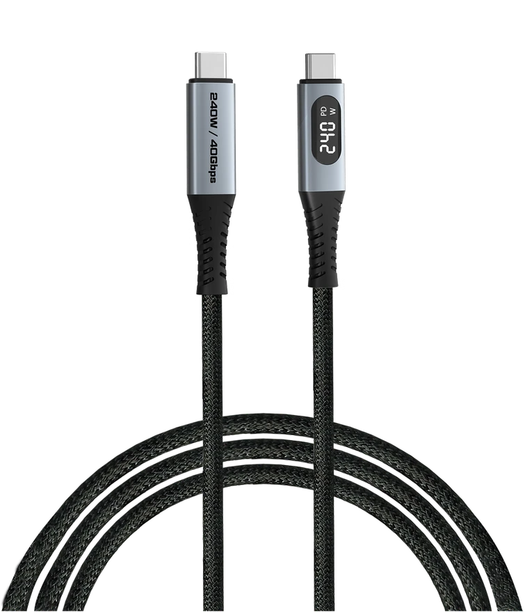 Kabelis Verbatim Sync & Charge USB-C į USB-C 40Gb/s 240W display 120cm juodos spalvos 31849