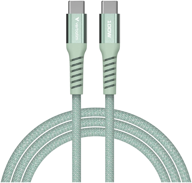 „Verbatim“ magnetinis sinchronizavimo ir įkrovimo kabelis USB-C į USB-C, 100 W, 120 cm, Žalias