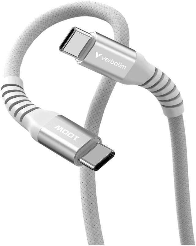 „Verbatim“ magnetinis sinchronizavimo ir įkrovimo laidas USB-C į USB-C, 100 W, 120 cm, pilkas