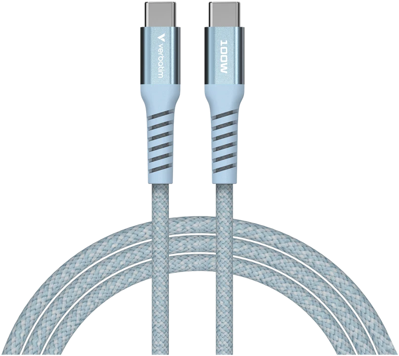 „Verbatim“ magnetinis sinchronizavimo ir įkrovimo laidas USB-C į USB-C, 100 W, 120 cm, Mėlyna