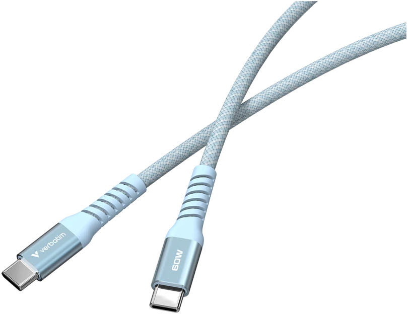 „Verbatim“ magnetinis sinchronizavimo ir įkrovimo laidas USB-C į USB-C, 60 W, 120 cm, Mėlyna