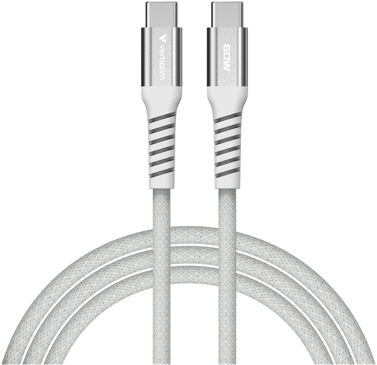 „Verbatim“ magnetinis sinchronizavimo ir įkrovimo laidas USB-C į USB-C, 60 W, 120 cm, pilkas
