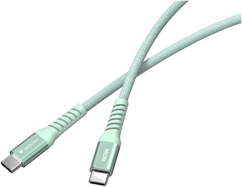 „Verbatim“ magnetinis sinchronizavimo ir įkrovimo kabelis USB-C į USB-C, 60 W, 120 cm, Žalias