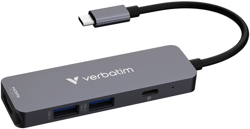 USB Hub Verbatim USB-C/HDMI/USB-A 3.2/USB-A 2.0 aliuminio korpusas 32155