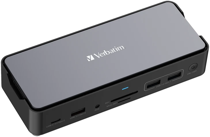 Verbatim USB-C Pro prijungimo stotelė CDS-15SSD, 15 prievadų: SSD, USB A/C, HDMI, DP, garso, SD+Micro SD, RJ45
