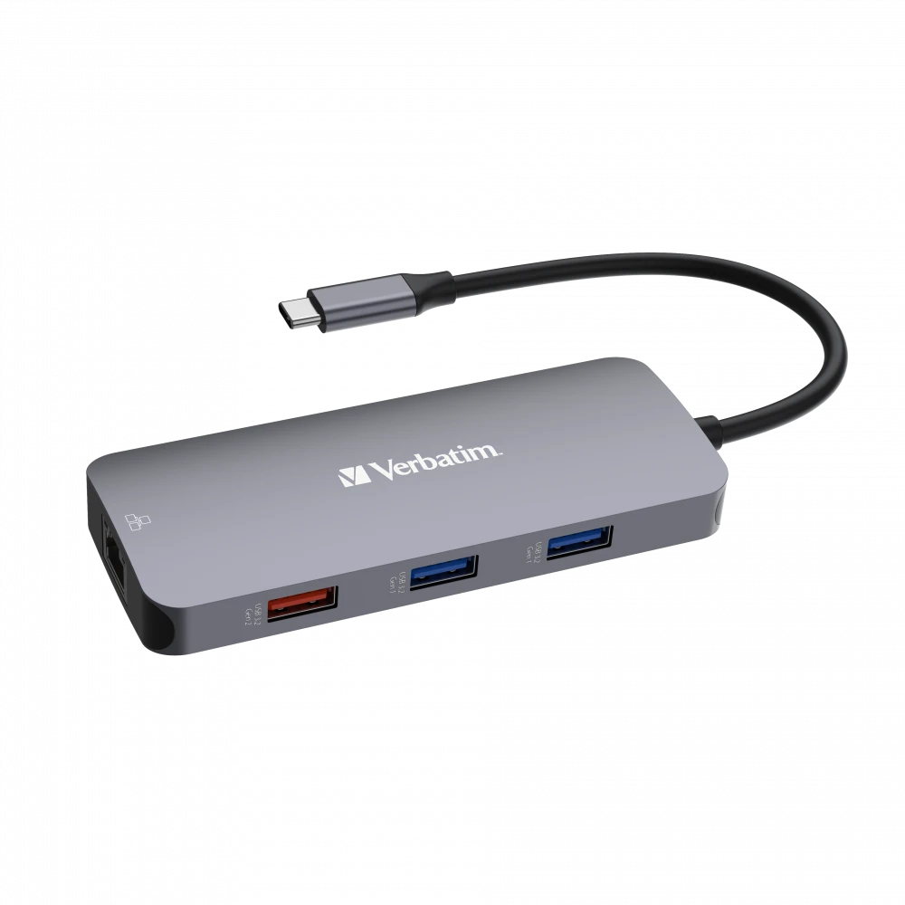 Verbatim CMH-09 C tipo USB 10000 Mbit/ai Sidabras