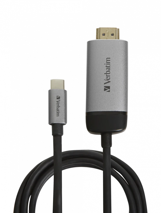 Verbatim 49144 vaizdo kabelio adapteris 1,5 m C tipo USB HDMI Juoda, Sidabras