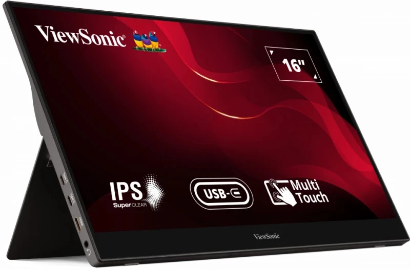 Monitorius ViewSonic TD1655 - 15.6" | IPS | FHD | 6 ms | 60 Hz | Jutiklinis ekranas, Portable