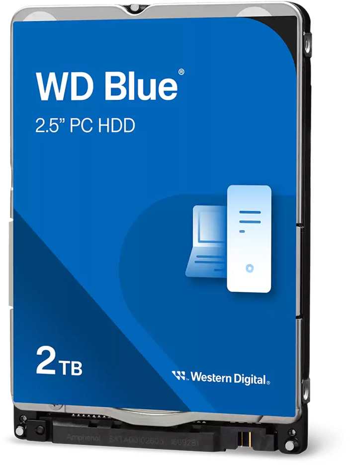 „SanDisk WD Mėlyna Mobile 2TB HDD 7 mm 5400 aps./min. SATA 6 Gb/s serijinis ATA 128 MB talpykla 2,5 colio, atitinkantis RoHS reikalavimus, didmeninis